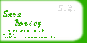 sara moricz business card